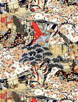 Chiyogami Sheet (Black and Metallic Gold Collage)