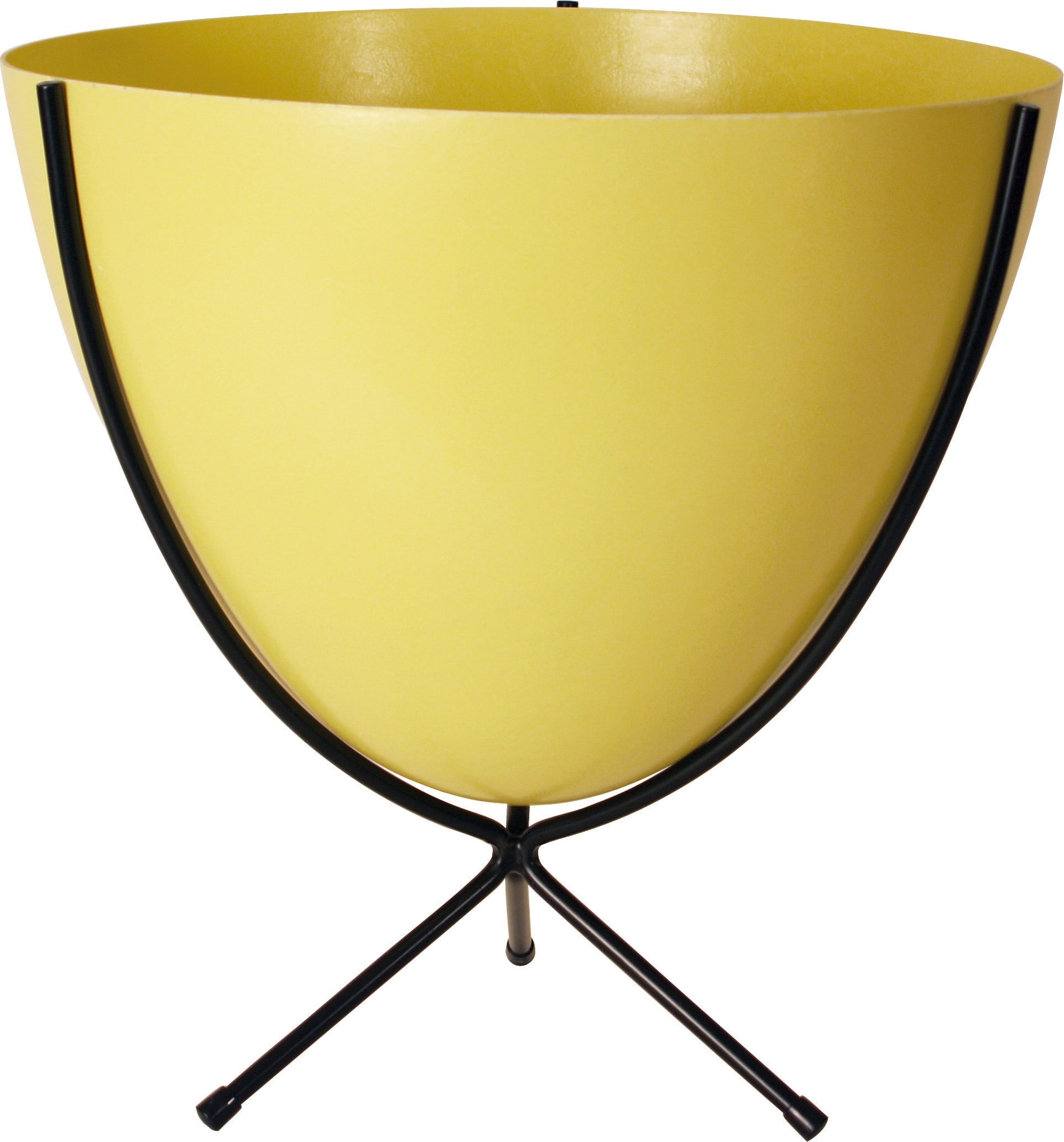 Retro Bullet Planter in Sunny Yellow with Short Black Stand