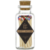 Glass jar with cork lid containing colorful safety matches from The Lost Wax Co.
