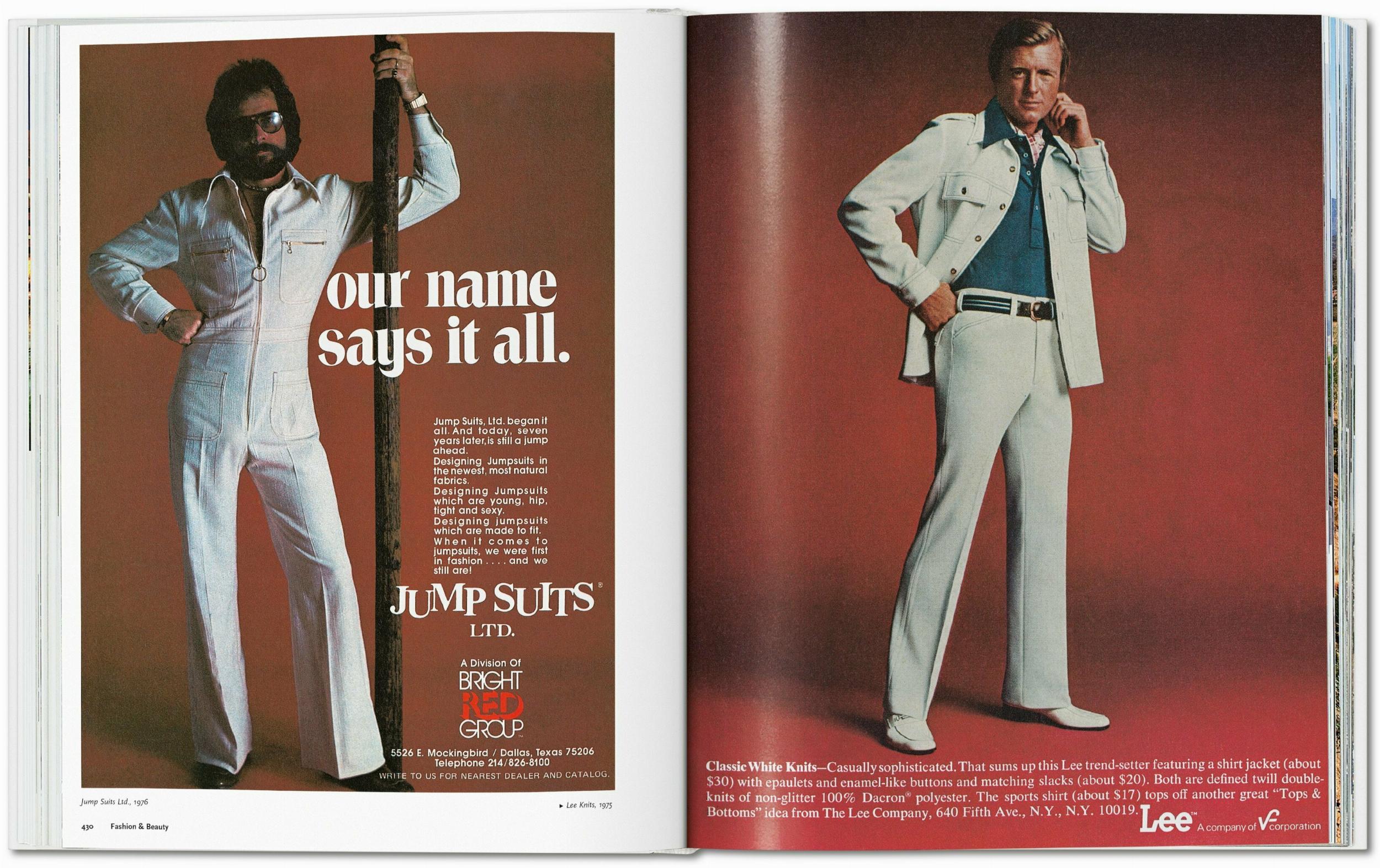 Double-page spread showing two advertisements from the 1970s.
