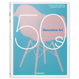 Light blue book cover with pink chair and "50s Decorative Art"