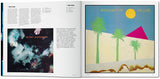 A double-page spread with text and images of albums by The Cure.