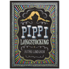 Book cover of 'Pippi Longstocking' by Astrid Lindgren with colorful border