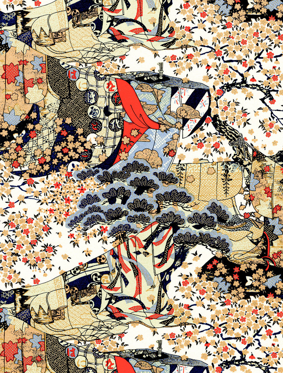 Chiyogami Sheet (Black and Metallic Gold Collage)