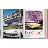 Interior spread showing two vintage magazine car advertisements.