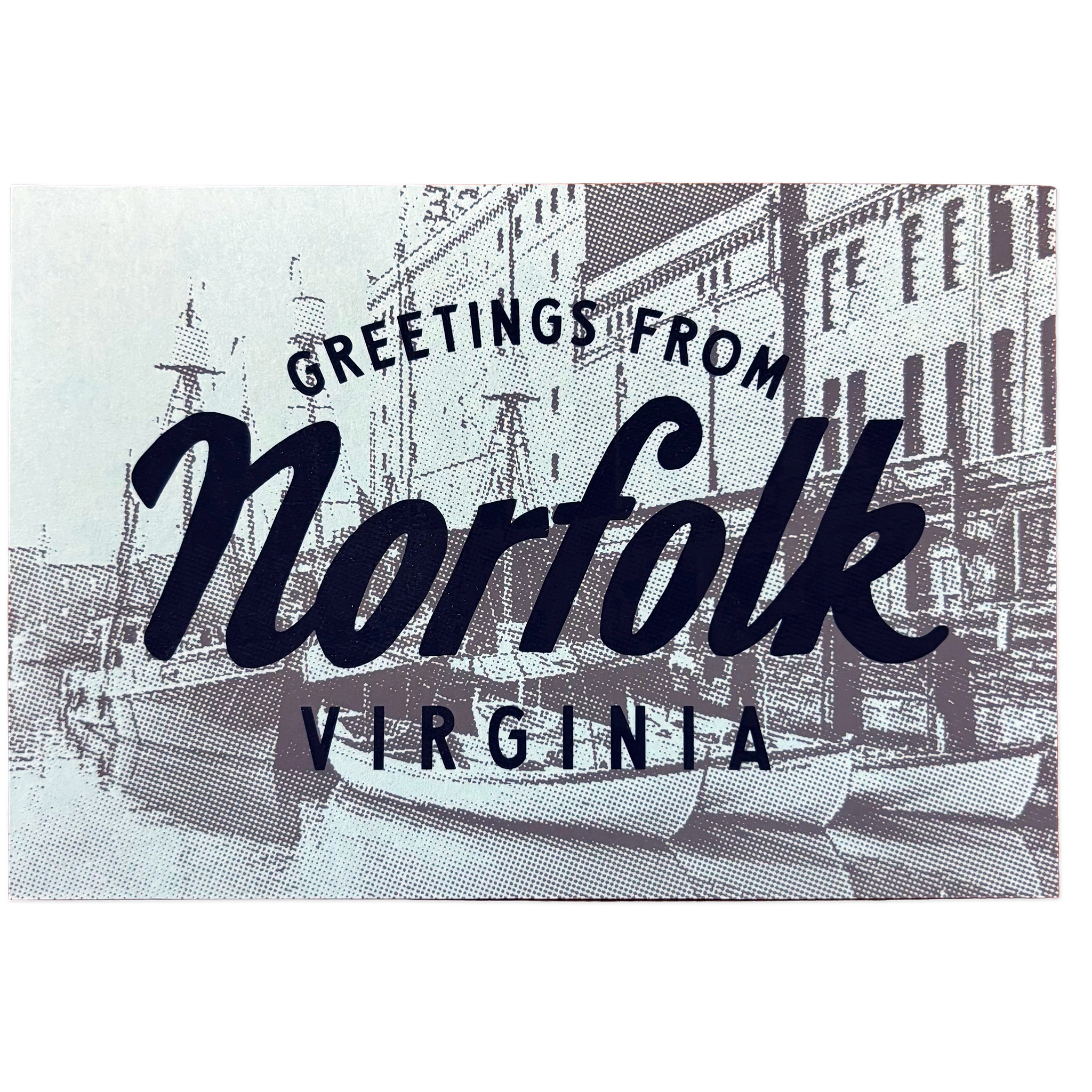 Greetings from Norfolk Screenprinted Postcard