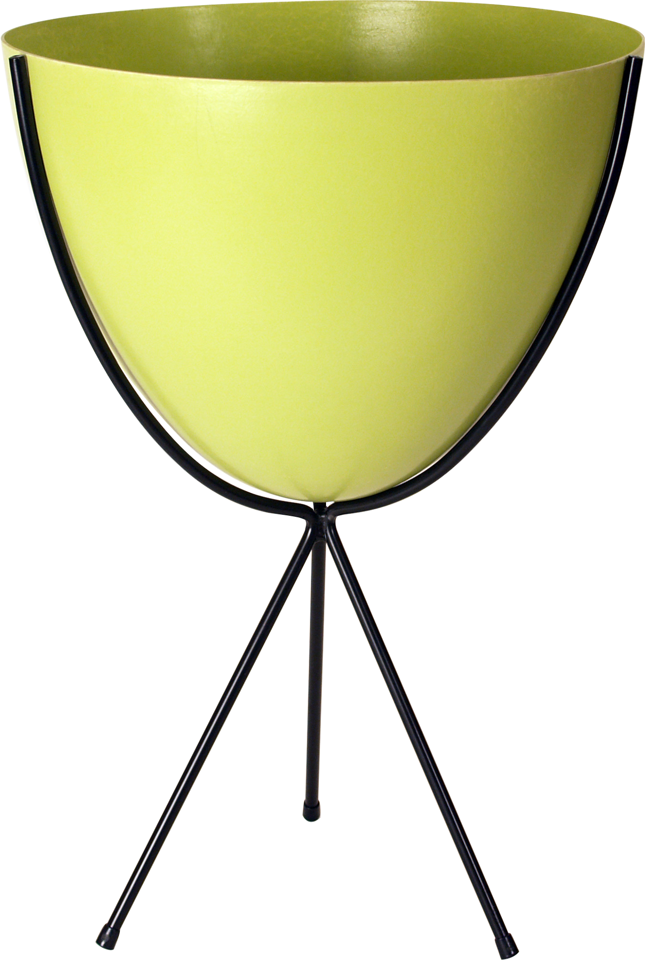 Retro Bullet Planter in Chartreuse with Medium Black Stand