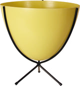 Retro Bullet Planter in Sunny Yellow with Short Black Stand