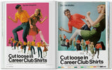 Double-page spread featuring two clothing advertisements from the 1960s.