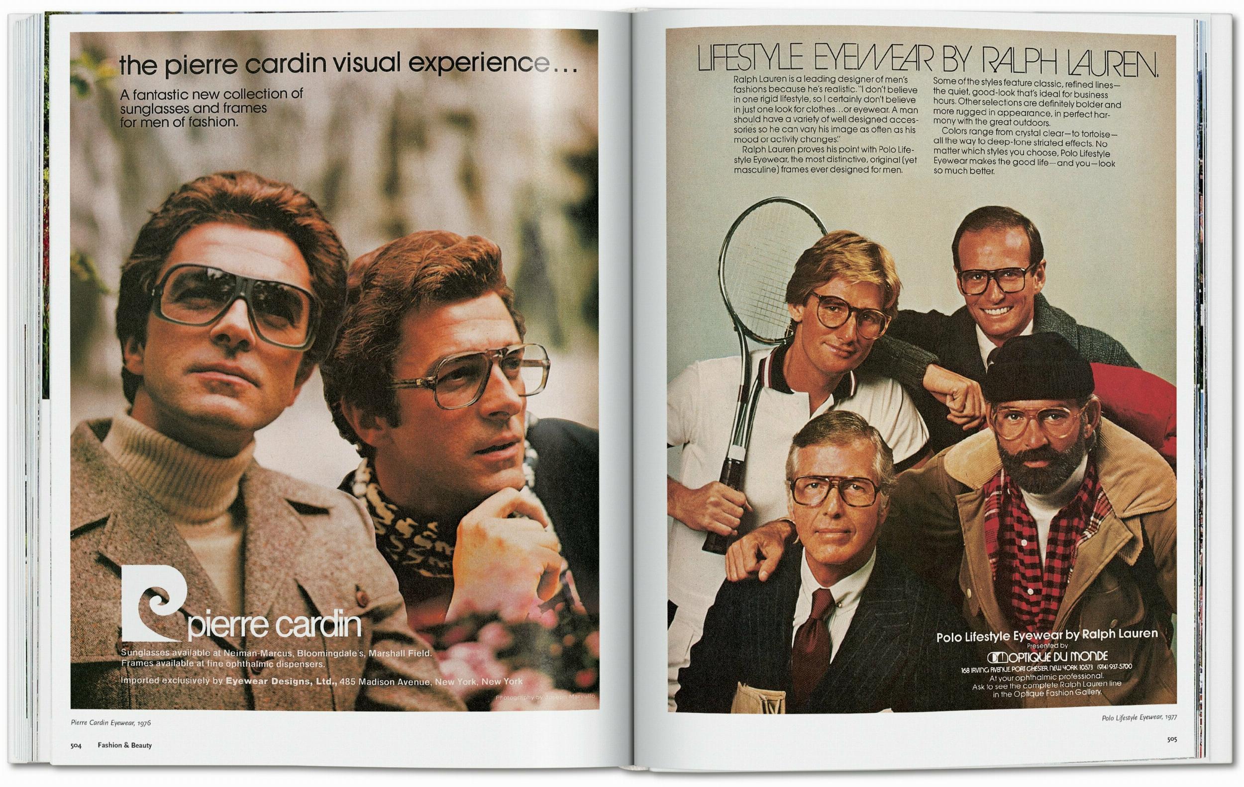 Double-page spread showing two advertisements from the 1970s.