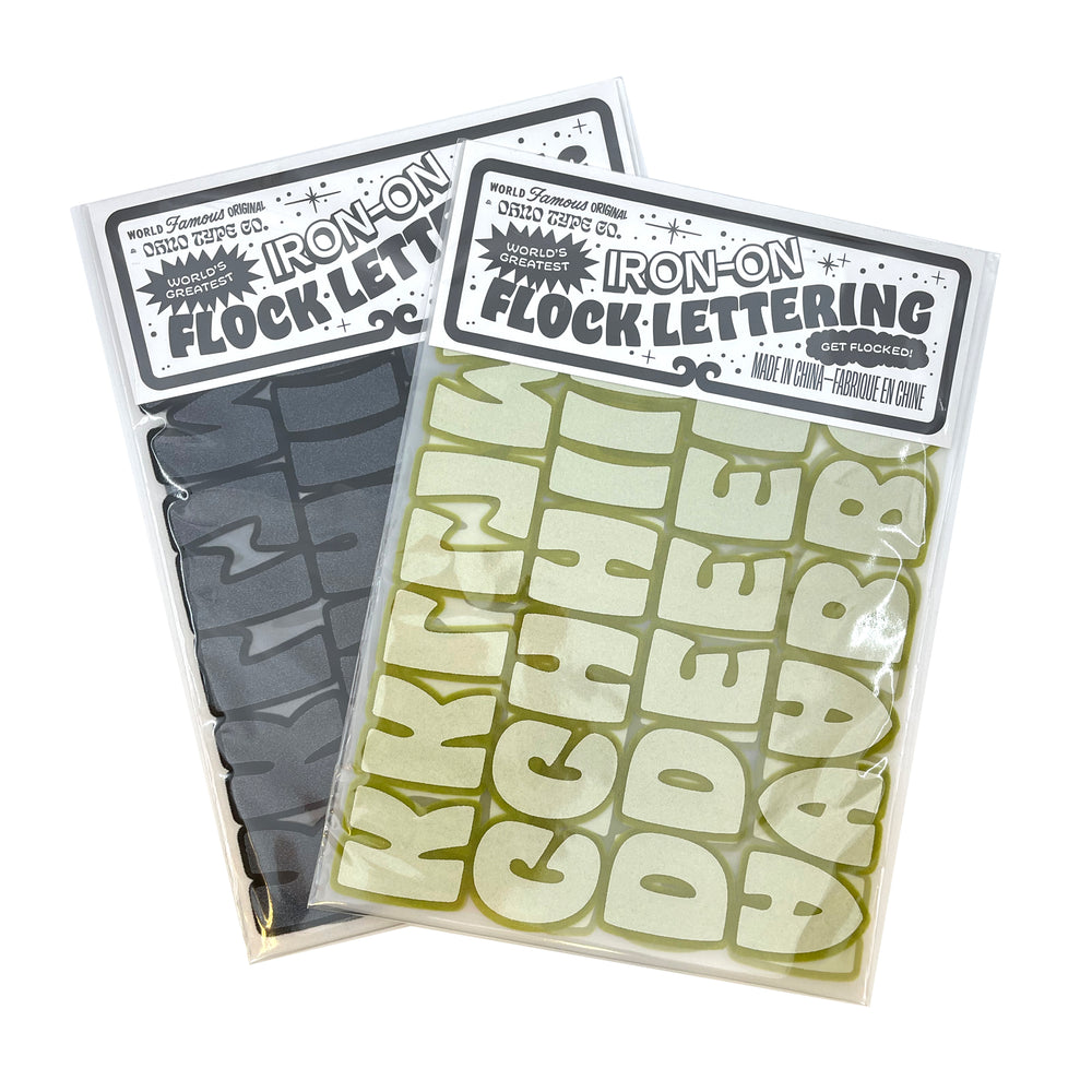 Flocked Lettering Hobeaux - Black - Iron-On – Prince Ink