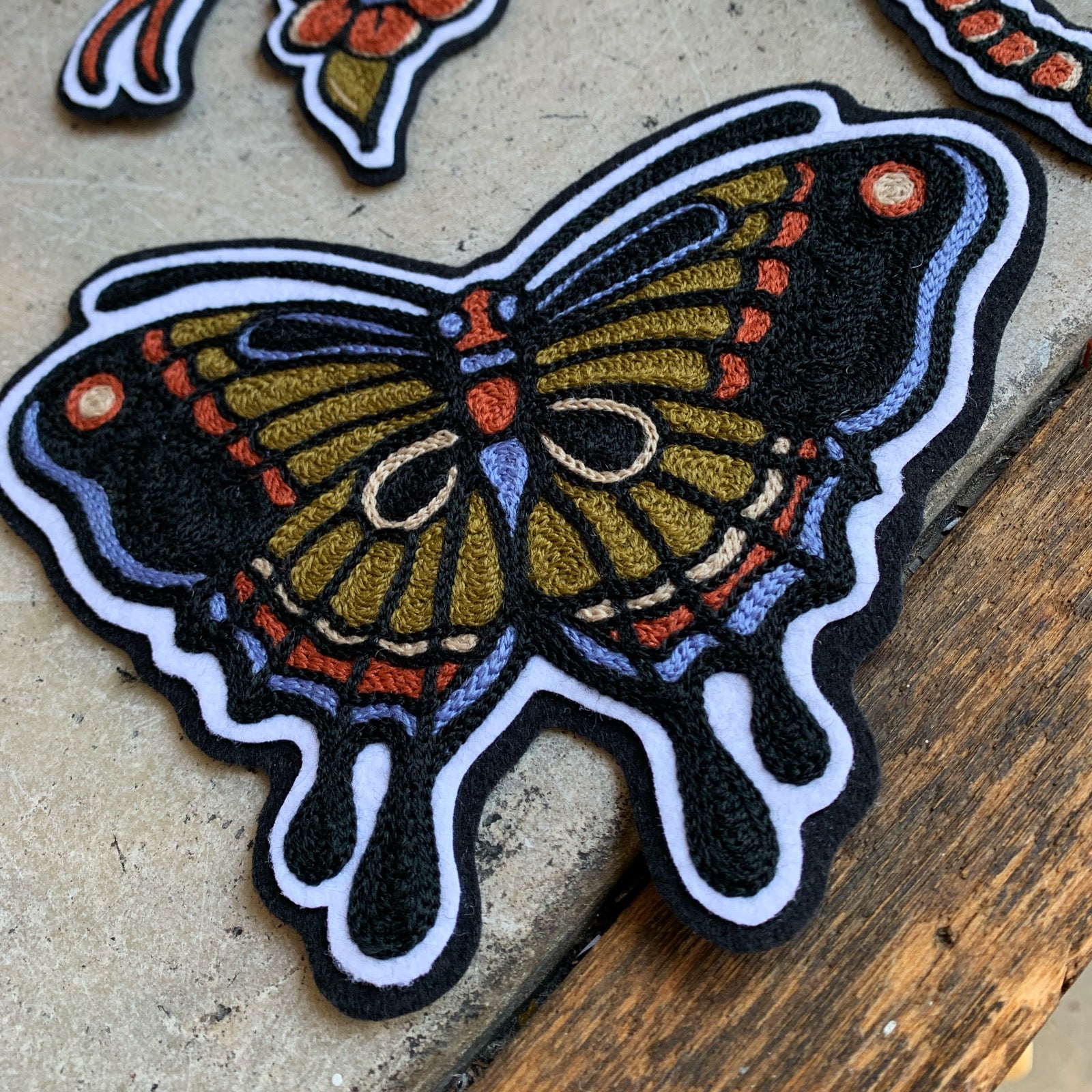 Traditional Butterfly Chainstitch patch
